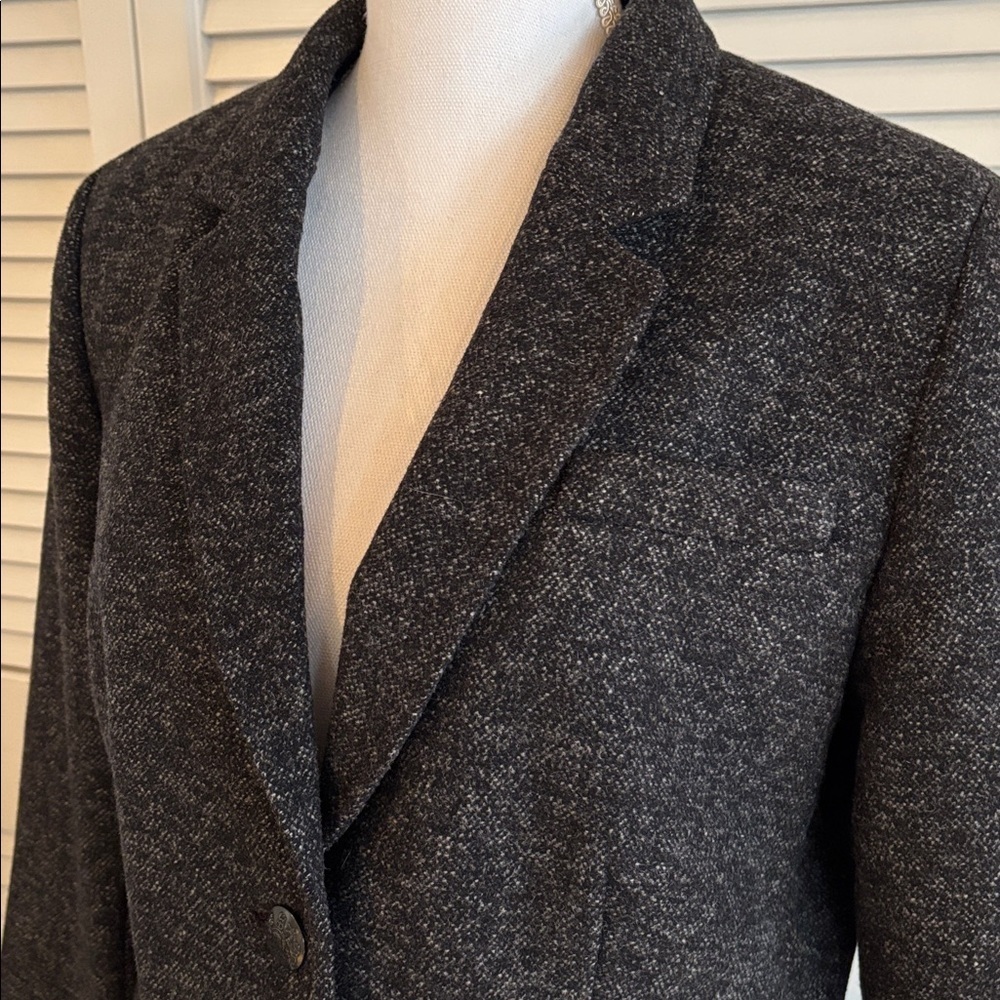 Banana Republic Wool Blend Blazer Women’s Jacket Size 14 Black Lined Career